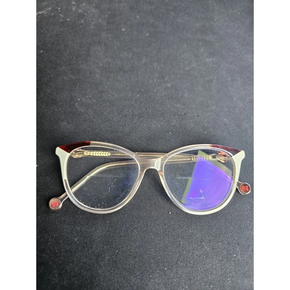 Carolina Herrera Women's Eyeglasses Clear Pink Red Cat Eye Frames Only